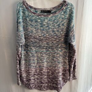 NY&C New York & Company Marled Knit Sweater Teal Purple Long Sleeve Women’s L